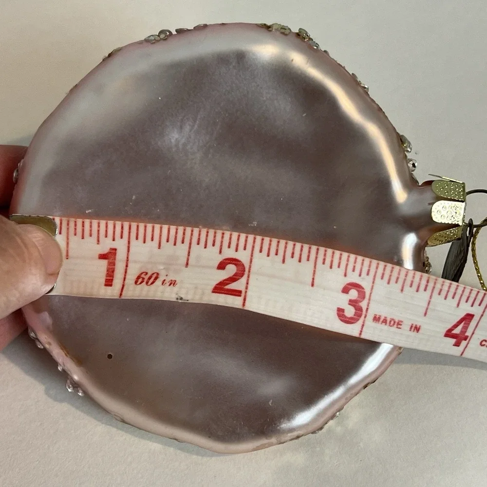 Katherine's Collection Beaded Sand Dollar Glass Christmas Ornament Pink Beaded